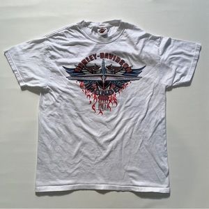 Harley Davidson Savannah Tee - Live to Ride Ride to Live Men’s L White Georgia